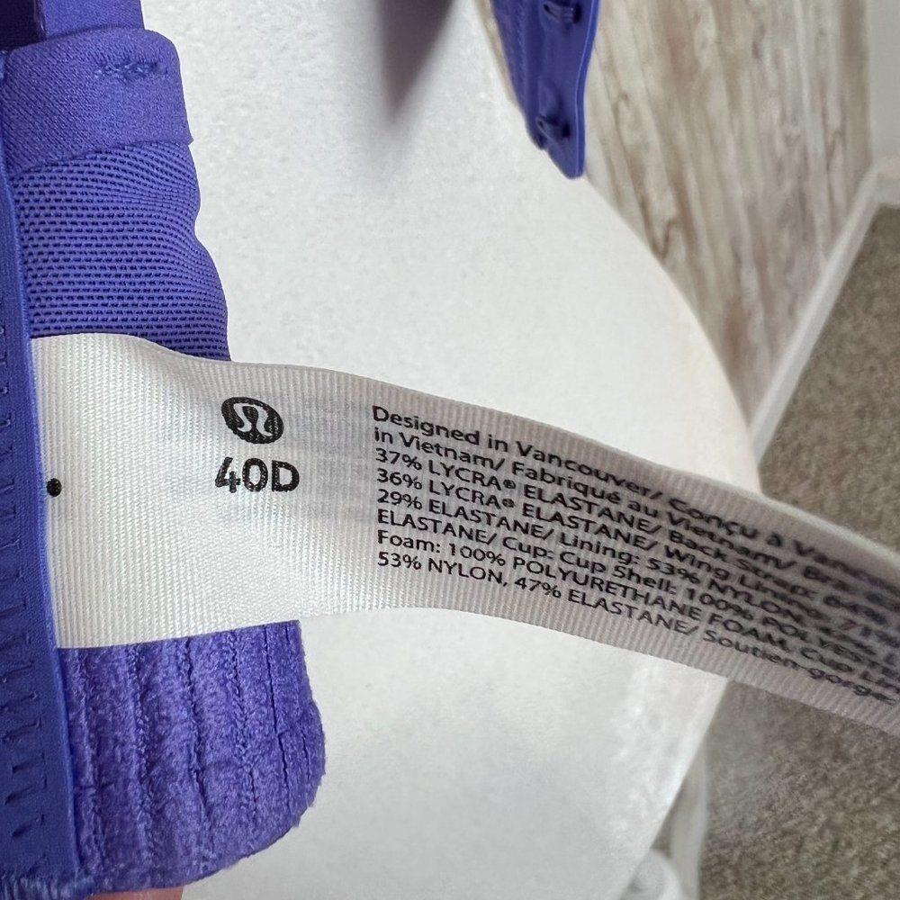 Women's Purple Lululemon AirSupport Bra size 40D - Picture 7 of 7